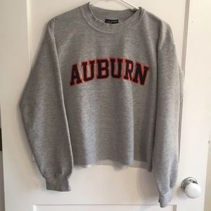 Gray Cropped Auburn Sweatshirt